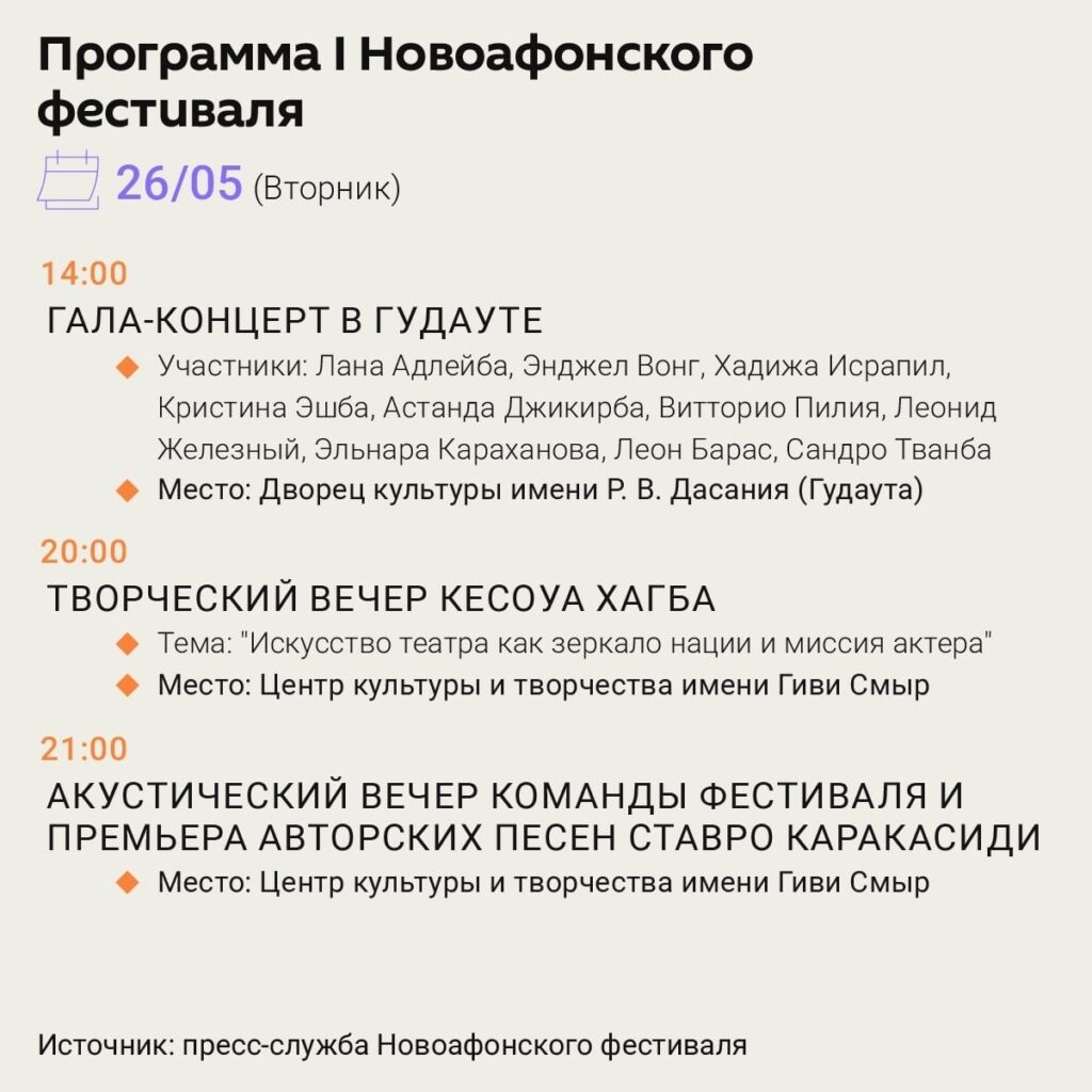 Афиша первого Новоафонского фестиваля